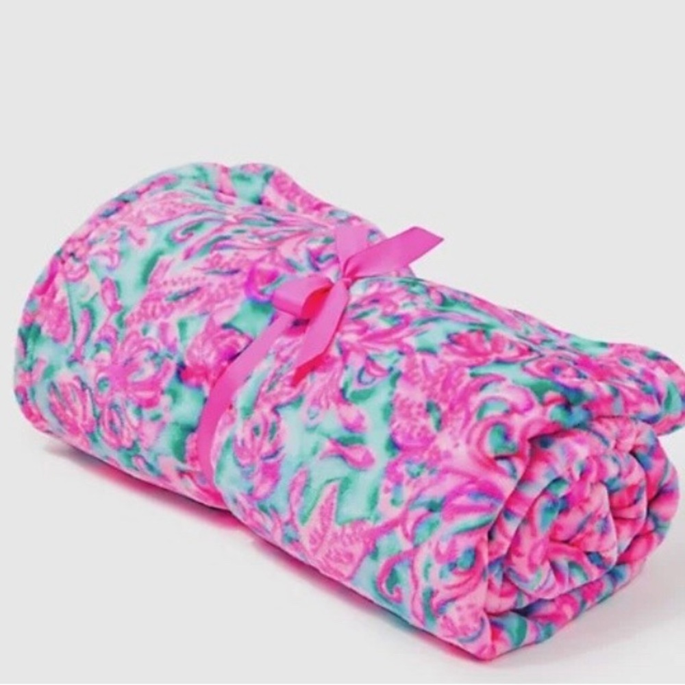 Lilly Pulitzer Pink and Green Throw Blanket